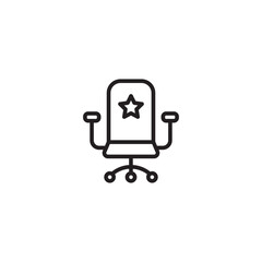 Starred Seat on icon. A seat that has been marked as important or a priority. Editable icon.