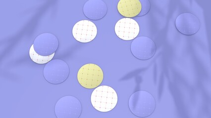 Elegant bierdeckel on blue background. Modern cover design. 3d illustration.