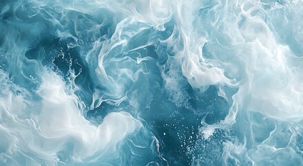 Obraz premium Top view of ocean waves, abstract, textured background