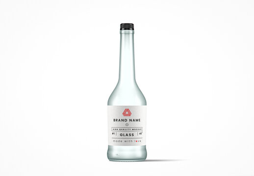 Frosted Glass Napoleon Drink Bottle Mockup