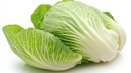 Whole Napa cabbage with crisp fresh leaves