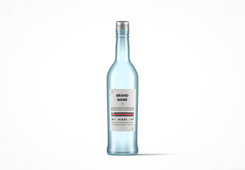 Slim Frosted Glass Drink Bottle Mockup