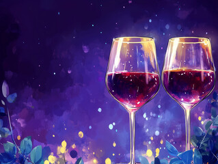 Elegant Wine Invitation for Dinner. Wine suitable for an invitation to dinner, social media story background