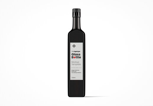Painted Matte Glass Decorative Bottle Mockup