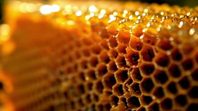 Sweet beehive seen up close