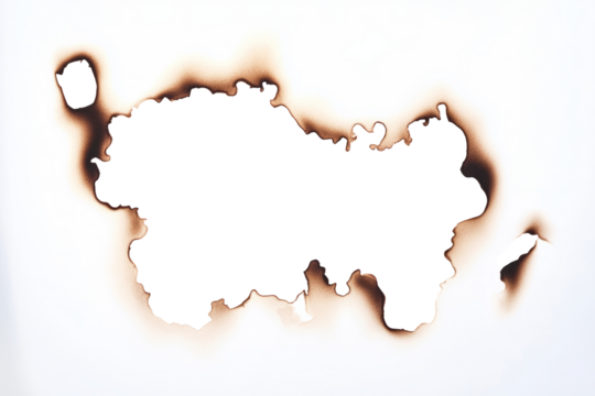 High-Quality PNG of Burnt holes of paper  Isolated on White Background – High Resolution