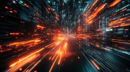 Fototapeta premium Motion blur concept with abstract high-speed technology