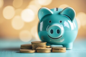 Saving Money Tips & Tricks: Piggy Bank and Coins for Financial Goals