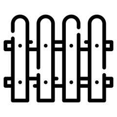 Minimalist Fence Design in Black and White Illustration