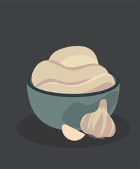 Flat Design Illustration at Garlic Sauce