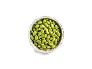 Steamed Edamame Plump steamed edamame sprinkled with sea salt and served with a side of