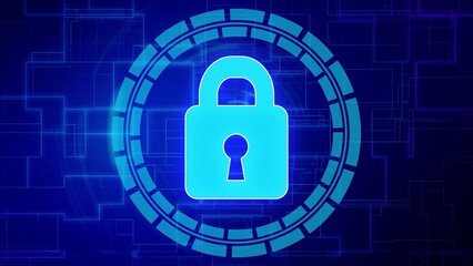 Cyber Security concept. Digital organic padlock and binary code. Secured data transfer under lock.