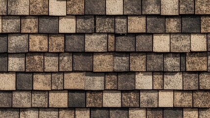 Detailed Texture of Seamless Brown Roof Shingle Tiles for Decorative Design Use