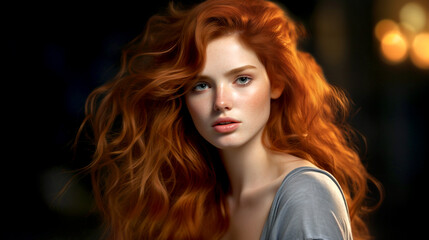 Fototapeta premium portrait of a woman with hair