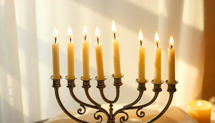 Classic Menorah with Natural, Eco-Conscious Beeswax Candles
Generated by AI