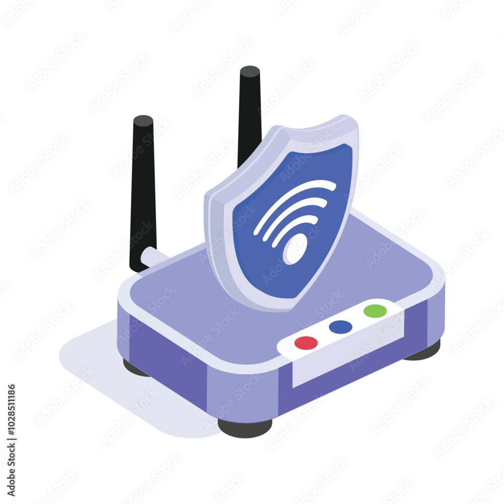 Wall mural concept icon of secure internet in modern isometric style