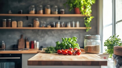 Kitchen Countertop with Fresh Produce