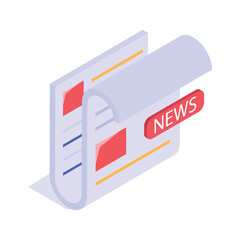 Well designed newspaper isometric vector in modern design style