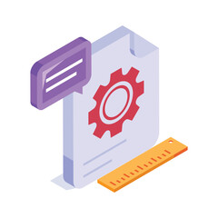 Document with a gear icon, symbolizing technical documentation and settings