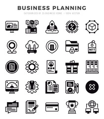 Set of Business Planning Icons. Simple Lineal Filled art style icons pack.