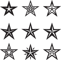set of stars vector icons