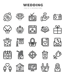 Wedding Lineal icons. Vector Lineal illustration.