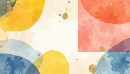 Naklejka premium Abstract watercolor circles in pastel colors with copy space representing soft harmony and ethereal beauty in fluid art