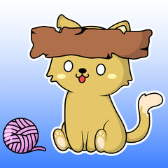 Cute cartoon cat illustration design