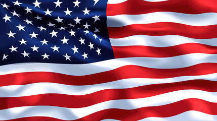 Fototapeta premium The American flag is waving in the wind