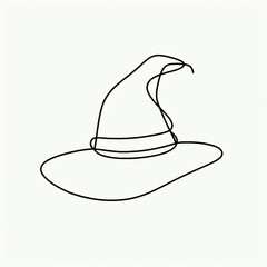 witch hat silhouette thin lines 