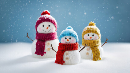 snowman on the snow