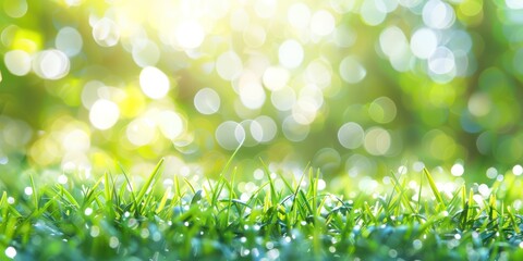 Obraz premium green grassy bokeh effect grass background bokeh sunlight growth wild