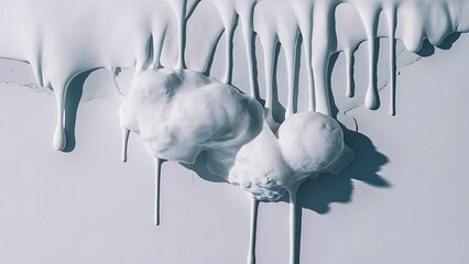 White dripping paint on white surface