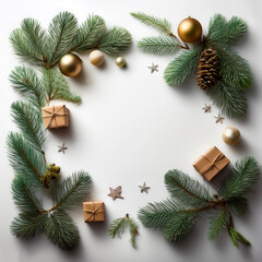 isolated empty christmas background for text, isolated on white