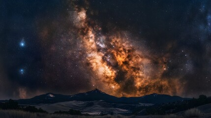 6. An expansive view of the Milky Way galaxy, filled with stars and cosmic dust