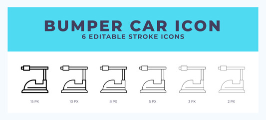 Bumper car icon vector illustration. With editable stroke for web. App and more.