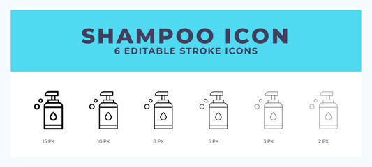 Shampoo icon. Editable stroke line icon vector illustration.