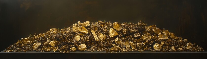 Luxurious Watercolor Painting of Golden Textures