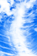 Sky and clouds of various shapes on a bright summer day 
