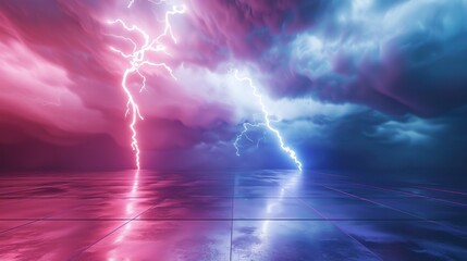 The abstract beauty of lightning is mesmerizing. The storm's power is seen in every flash and rumble.