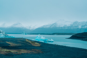 ヨークルスアゥルロゥンの氷河湖