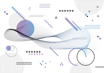 ラインウェーブ 幾何学 グラフィック 背景素材