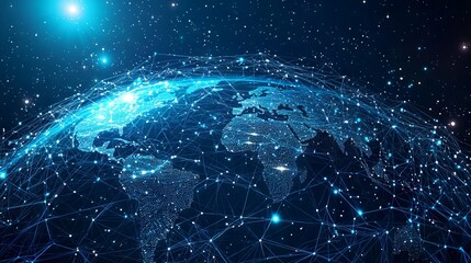 Earth with Global Network Connections