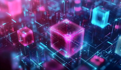 Obraz premium Abstract Futuristic Digital Technology Background