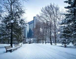 겨울 도심 속의 자연