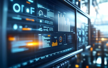Industrial Screen Displaying Real-Time Data Analysis