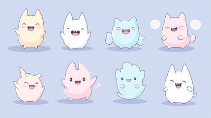 Obraz premium Langgraph mascot chibi design linguistics themes pastel colors
