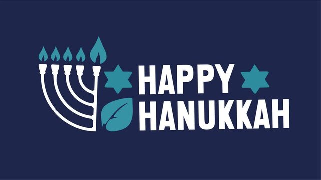 happy hanukkah day with hanukkah candles