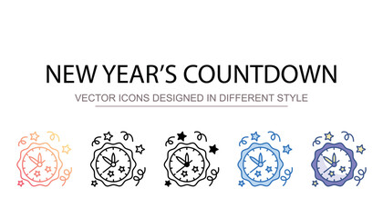 Fototapeta premium New Year�s Countdown icon design with white background stock illustration