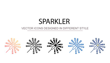 Sparkler icon design with white background stock illustration